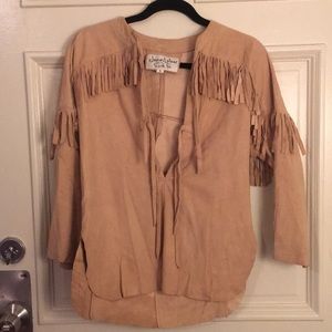 Annie get your gun suede fringe top